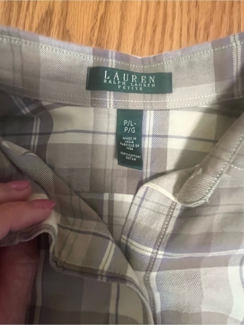 Polo Ralph Lauren Women's Crest Crown White Brown Blouse Shirt  Size PL - Picture 2 of 9